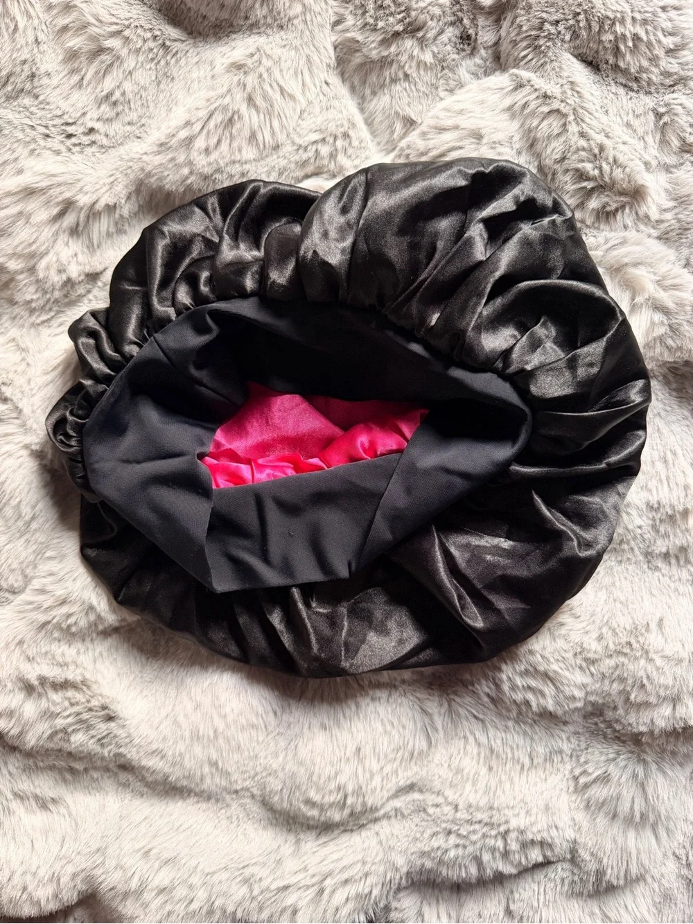 Satin Sleep Bonnet for Women - Hot Pink